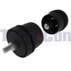 IT 0.0.422.63 - Bearing for support roller I, D50, PA6 GF30 black, M8, steel zinc plated, 1PU = 2pcs